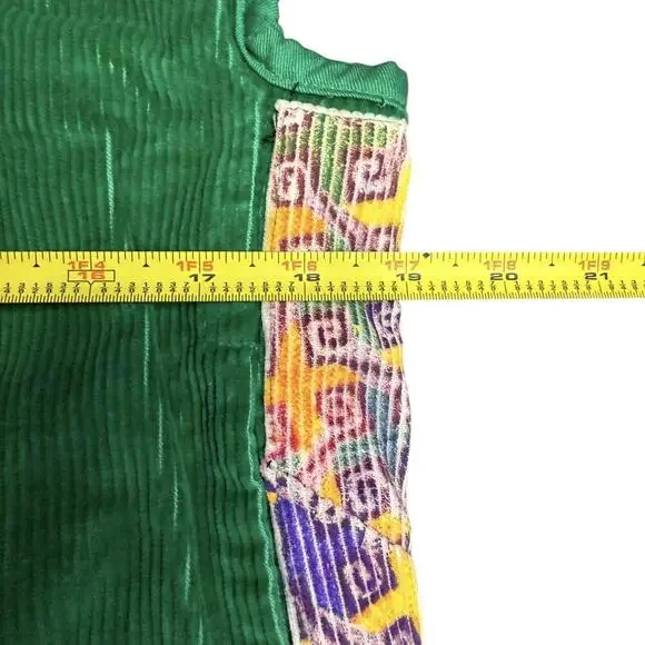 CHI Green Corduroy Vest Multicolor Trim – Size M - Picture 2 of 5